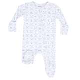 Golf Trellis Blue - 2 Way Zipper Footie