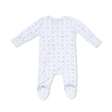 Golf Trellis Blue - 2 Way Zipper Footie & Swaddle Blanket