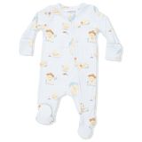 Vintage Spring Ducklings Green - 2 Way Zipper Footie