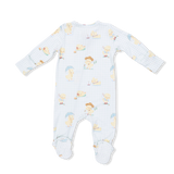 Vintage Spring Ducklings Green - 2 Way Zipper Footie