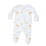 Vintage Spring Ducklings Green - 2 Way Zipper Footie