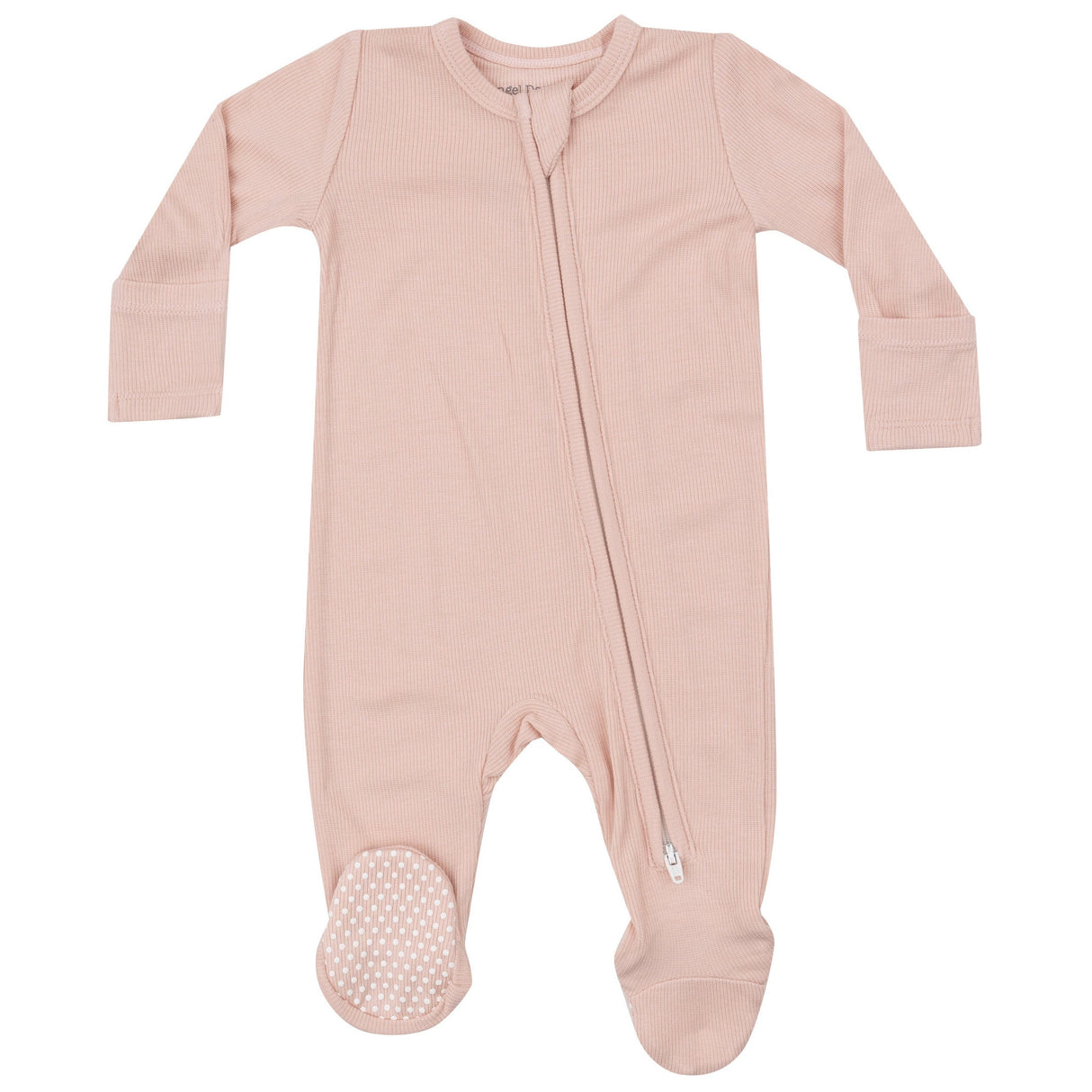 2 Way Zipper Footie - Solid Pale Blush