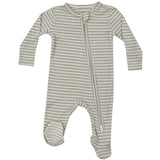 2 Way Zipper Footie - Desert Sage Stripe