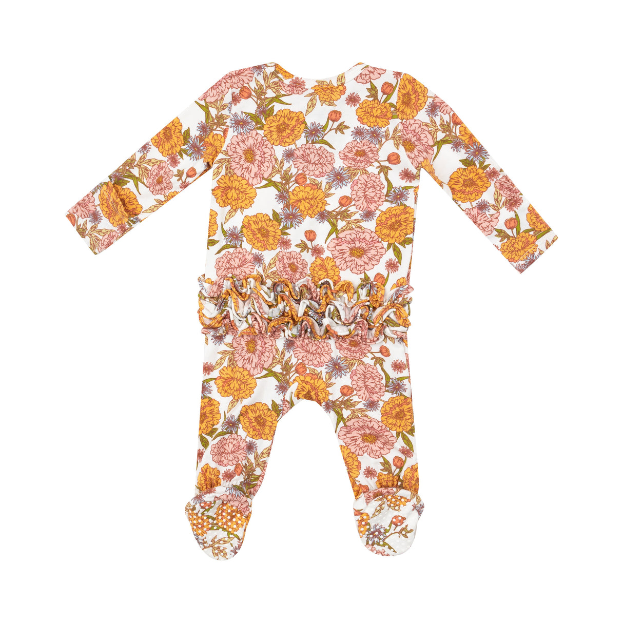 2 Way Ruffle Zipper Footie - Ambers Floral