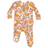 2 Way Ruffle Zipper Footie - Ambers Floral