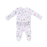 Garden Sea Creatures - 2 Way Ruffle Back Zipper Footie