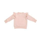 Ruffle Sweatshirt + Paperbag Jogger - Checkerboard Pink