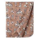 Wild Wrangler/Brown Western Baby Boy Bamboo Stroller Blanket