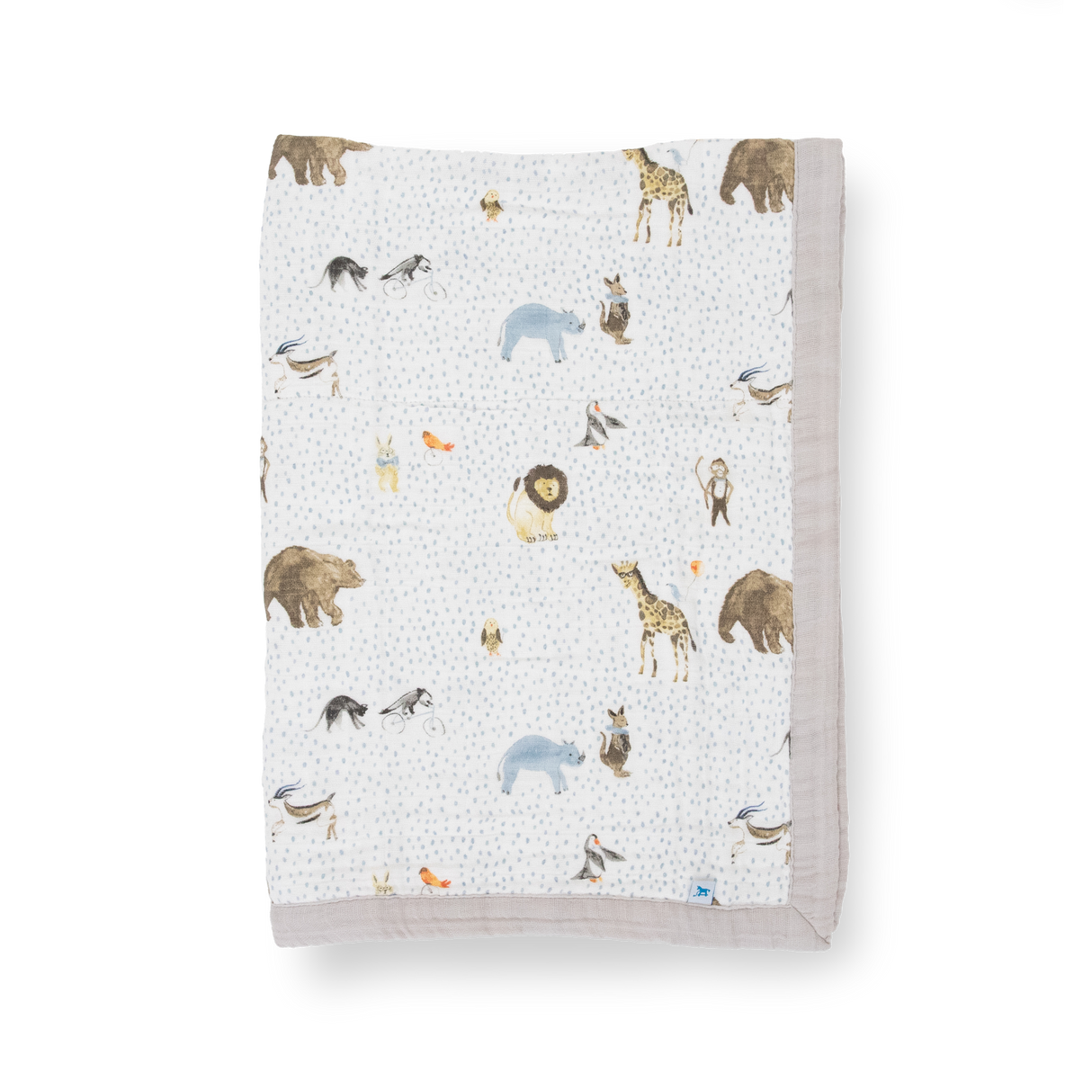 Cotton Muslin Baby Quilt - Party Animals