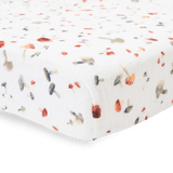 Cotton Muslin Crib Sheet - Mushrooms