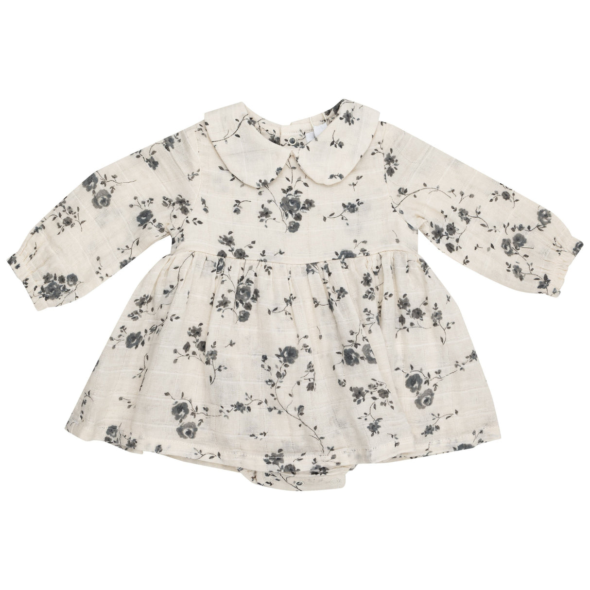 L/S Peter Pan Collar Bubble W/ Skirt - Climbing Roses