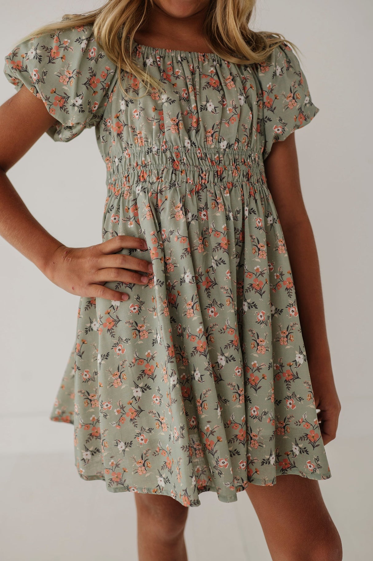 Peasant Bubble Sleeve Dress