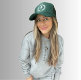 Strong as a mother™ Embroidered Trucker Hat - Forest Green - HoneyBug 