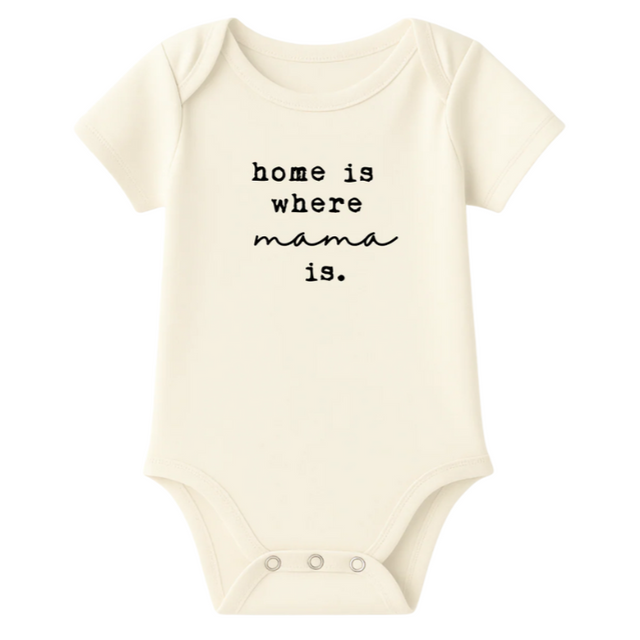 Home is Where Mama is - Organic Short Sleeve Baby Bodysuit - HoneyBug 