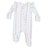 Antoinette Stripe - 2 Way Ruffle Sleeve Zipper Footie