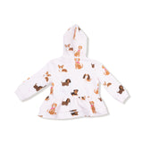 Zip Peplum Hoodie - Best Friend Dogs - Pink - HoneyBug 