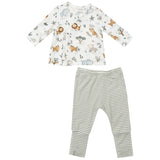 Tmh Set With Roll Over Cuff Pant - Delicate Safari