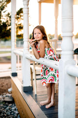 One in a Melon Ruffle Cross Back Dress