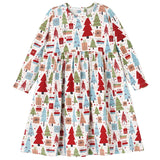 Christmas Merry Girl's Soft Bamboo Dress - Sibling Matching - HoneyBug 