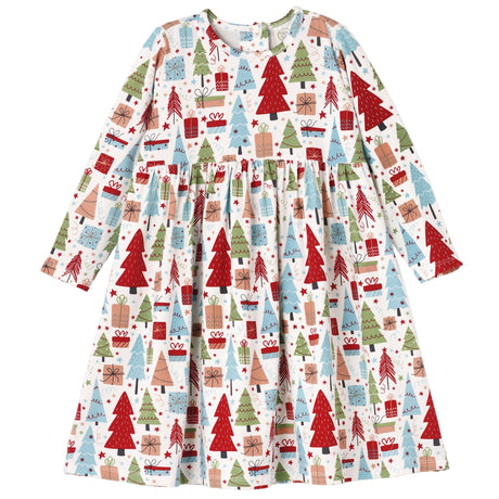 Christmas Merry Girl's Soft Bamboo Dress - Sibling Matching - HoneyBug 