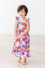 Retro Daydream Ruffle Maxi Dress