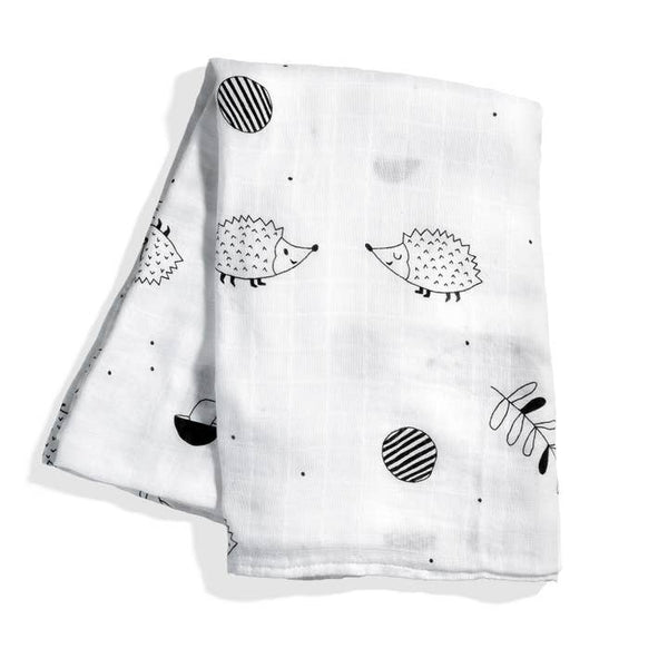 Hedgehog & Acorns Bamboo Swaddle - HoneyBug 