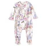Watercolor Floral Bamboo Baby Girl Zipper Romper