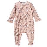 Wild Wrangler/Pink Bamboo Ruffle Zipper Romper