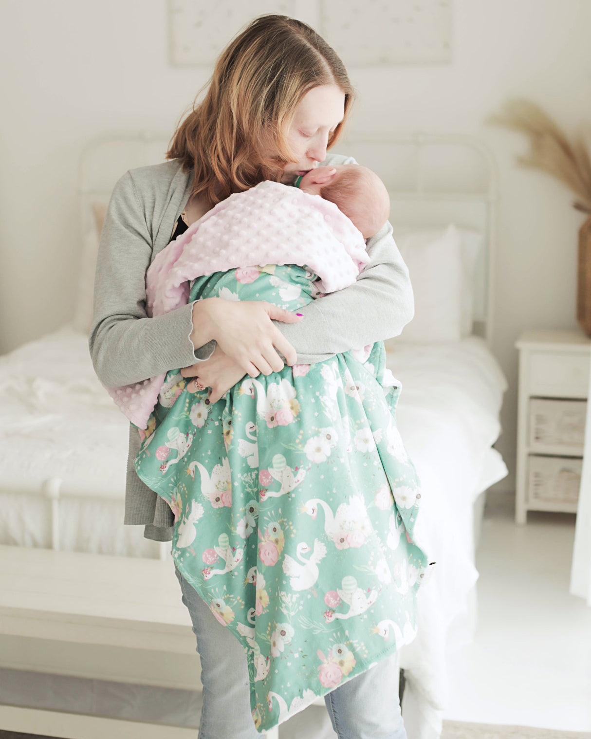 Baby & Toddler Minky Blanket - Swans