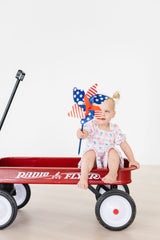 Vintage Flags Smocked Ruffle Dress