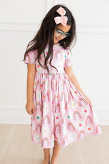 Rainbow Daisies S/S Twirl Dress