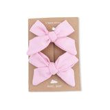 Solid Romance Rose  - 2 Pack Bow Clips
