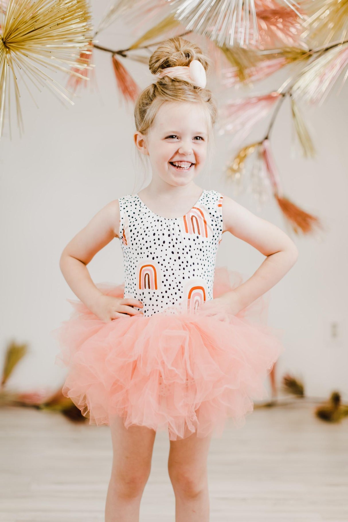 Peach Rainbow Tank Tutu Leotard