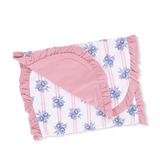 Stripe Dot Roses - Ruffle Burp Cloth