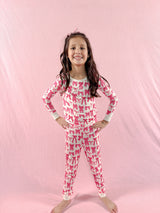 Hot Pink Bow | Two-Piece Pajama Set - HoneyBug 