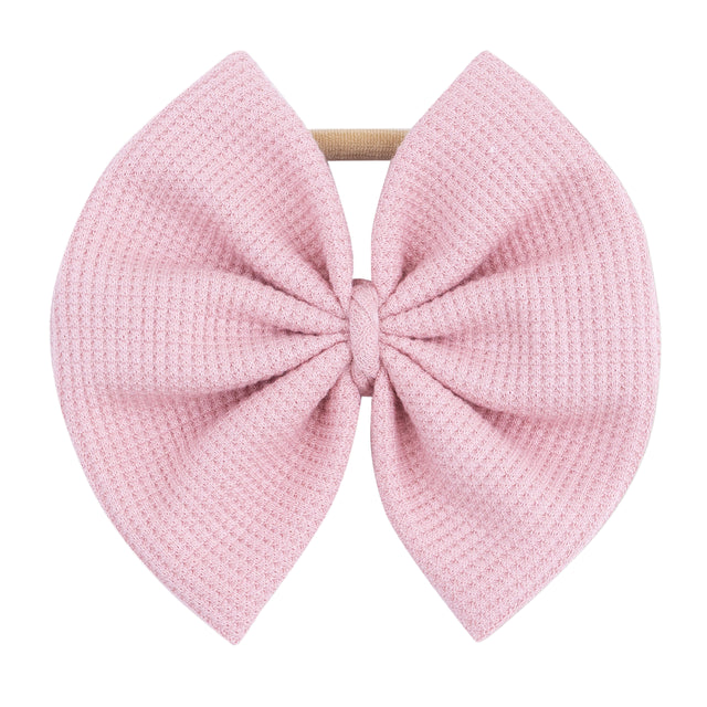 Big Bow on Soft Headband - Cameo Pink - HoneyBug 