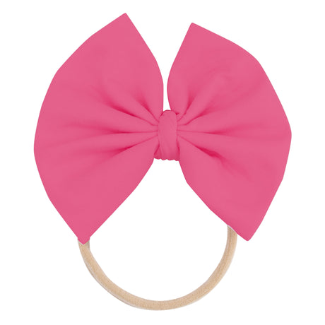 Big Bow on Soft Headband - Pink Power - HoneyBug 