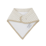 Cotton Muslin + Fleece Bandana Bib 4 Pack - Taupe Cross