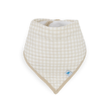 Cotton Muslin + Fleece Bandana Bib 4 Pack - Taupe Cross