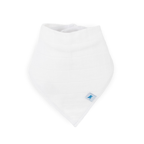 Cotton Muslin + Fleece Bandana Bib 4 Pack - White