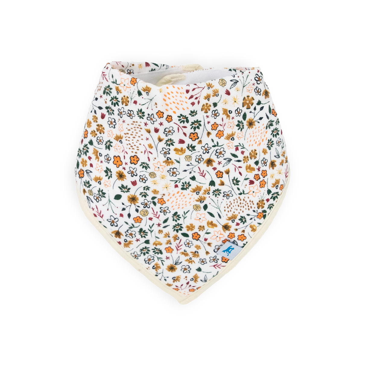 Cotton Muslin + Fleece Bandana Bib 4 Pack - Pressed Petals