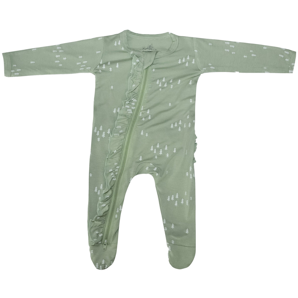 Ruffle 2 Way Zip Romper - Forest