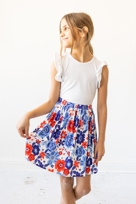 SALE Happy 4th Floral Twirl Skirt