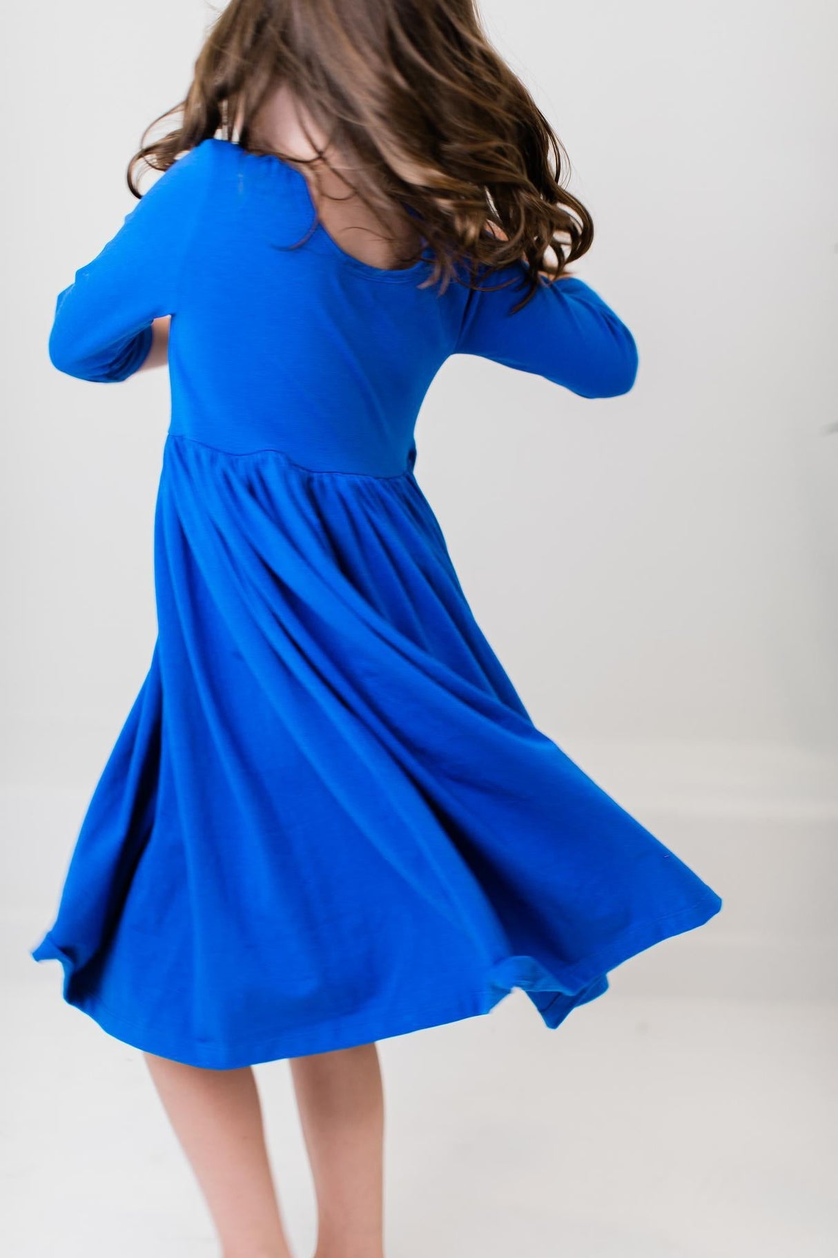 Royal Blue 3/4 Pocket Twirl Dress