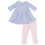 Box Pleat Dress  & Leggings - HoneyBug 