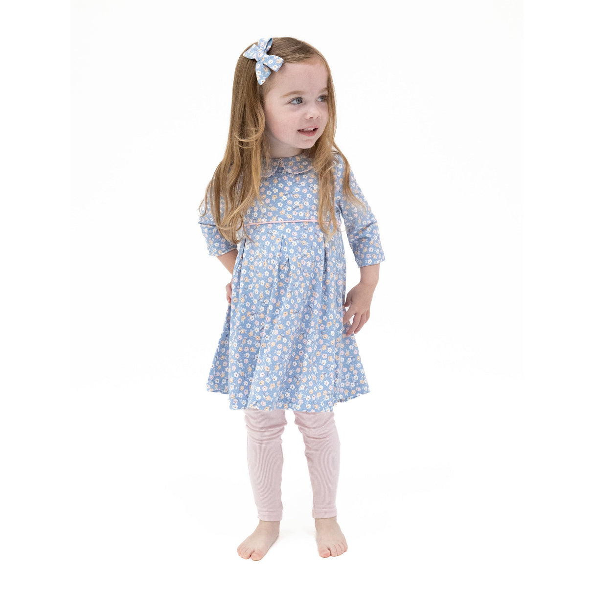 Box Pleat Dress  & Leggings - HoneyBug 