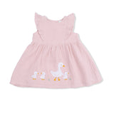 Lotus Flower Ducklings - Ruffle Sleeve Dress and Bloomer with Sunhat