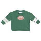 Cozy Drop Sleeve Sweatshirt with Varsity Stripes - Varsity Green - HoneyBug 