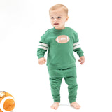Cozy Drop Sleeve Sweatshirt with Varsity Stripes - Varsity Green - HoneyBug 