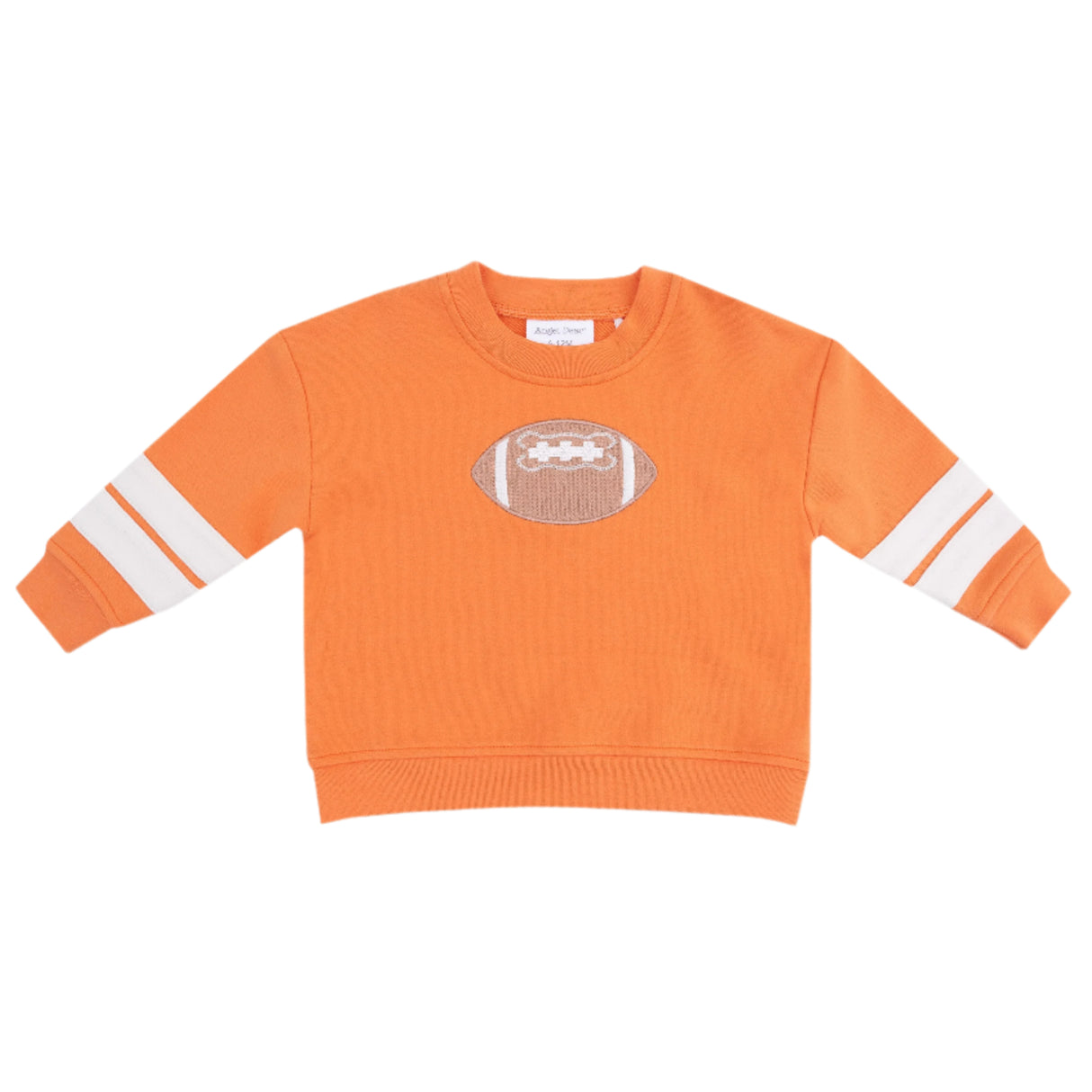 Cozy Drop Sleeve Sweatshirt with Varsity Stripes - Varsity Orange - HoneyBug 
